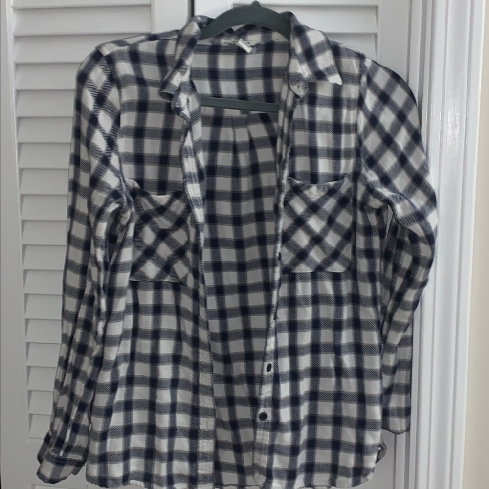 White and Navy Flannel